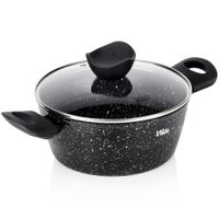 Garnek granitowy ze szklaną pokrywką GRANITICA 20 cm, 2,2 l