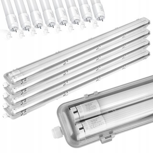 4x Oprawa Hermetyczna 120cm lampa + 8x świetlówki LED natynkowa do na Arena.pl