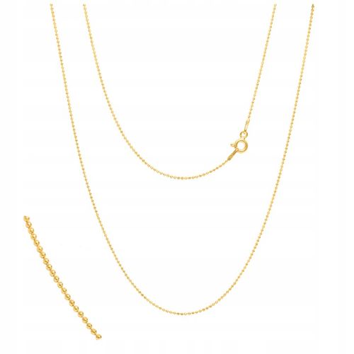 Łańcuszek Srebro pr 925 Złote Kuleczki Naszyjnik dla Dzieci Prezent | 50 cm na Arena.pl