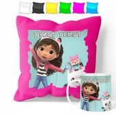 ZESTAW: KUBEK + POSZEWKA - KOCI DOMEK GABI - PREZENT WIELE WZORÓW + IMIĘ