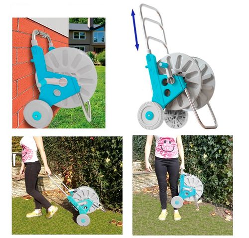 WÓZEK ALU ZWIJACZ BĘBEN NA WĄŻ OGRODOWY 60 METRÓW PISTOLET ZRASZACZ BEST na Arena.pl