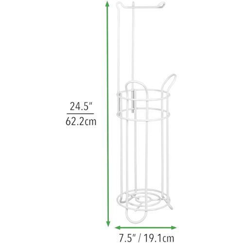Stojak Uchwyt na Papier Toaletowy Łazienkowy Biały na Arena.pl
