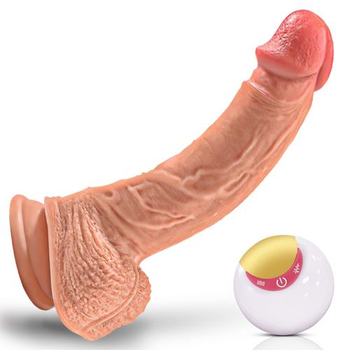 realistyczne dildo Analne wibrator z pilotem 21.5cm, 8 wibracji i 6 pchnięć na Arena.pl