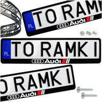 Ramka pod tablice rejestracyjne AUDI logo kolor 1 szt. napis ramki do tabli