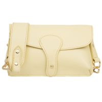 VERA PELLE torebka damska skórzana listonoszka z paskiem V725 j.żółta