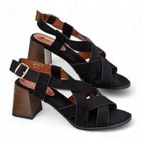 CZARNE SANDAŁKI NA SŁUPKU DAMSKIE BIVVI 38