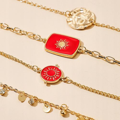 Złoty ZESTAW BRANSOLETEK BOHO RETRO PUNK 17 na Arena.pl