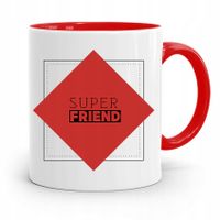 Kubek Czerwony Dla Przyjaciela Super Friend Z Nadrukiem Ze Zdjęciem