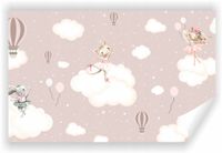 Fototapeta PREMIUM STRUKTURA ZMYWALANA tapeta dziecięca postacie w chmurach