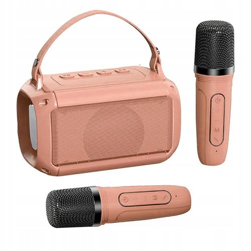 MINI BEZPRZEWODOWY GŁOŚNIK BLUETOOTH + KARAOKE 2 MIKROFONY LED DLA DZIECKA na Arena.pl