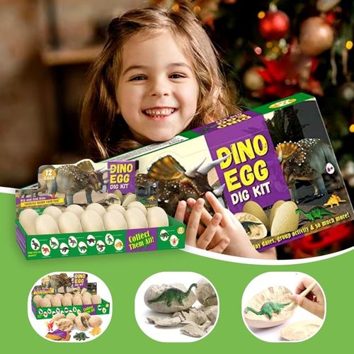 ZESTAW KOPALNIA DINOZAURÓW WYKOPALISKA ARCHEOLOG 12 DUŻYCH JAJ + KARTY na Arena.pl