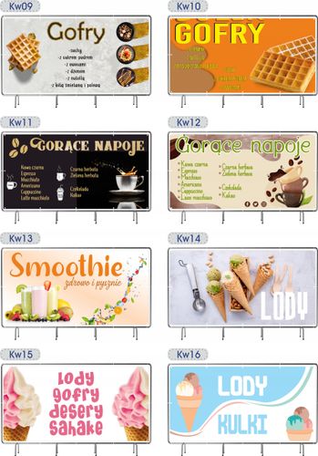 BANER REKLAMOWY 100x50cm z gotowego projektu LODY SHAKE SLUSHY plandeka na Arena.pl