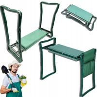KLĘCZNIK OGRODOWY TABORET SKŁADANY WYGODNE KRZESŁO STOŁEK 3w1 + PRZYBORNIK
