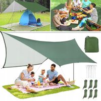 3X3M PLANDEKA KEMPINGOWA WODOSZCZELNA DO HAMAKA KEMPING Z 6 ŚLEDZIEM LINAMI