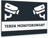Tabliczka znak informacyjny 30x20 Antracyt TEREN MONITOROWANY Nierdzewna