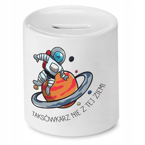 Skarbonka Dla Taksówkarza Nie Z Tej Ziemi Prezent Z Nadrukiem Ze Zdjęciem zdjęcie 1