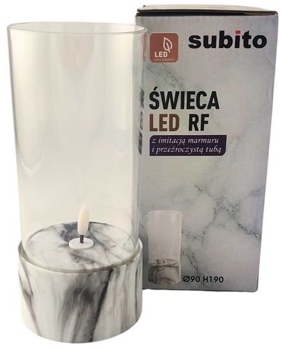 Świeca LED SUBITO C701 H190 marmur (677) na Arena.pl