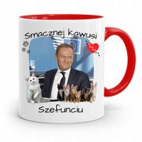 Kubek Czerwony Donald Tusk Po Platforma Prezent Z Nadrukiem Ze Zdjęciem