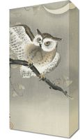 Obraz 20x40cm Long-Eared Owl 2, Koson Japoński Vintage do Salonu