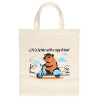 Torba na zakupy bawełniana z kapibarą zakupowa 38x42 cm eko stylowa wz. 2