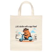 Torba na zakupy bawełniana z kapibarą zakupowa 38x42 cm eko stylowa wz. 2