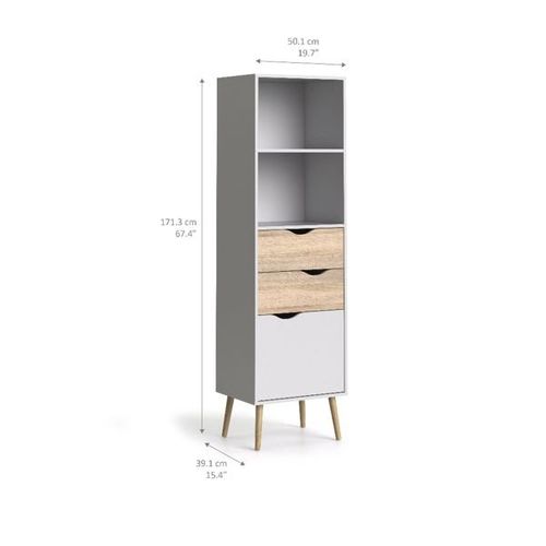 Regał Oslo 2S1D w stylu retro na Arena.pl