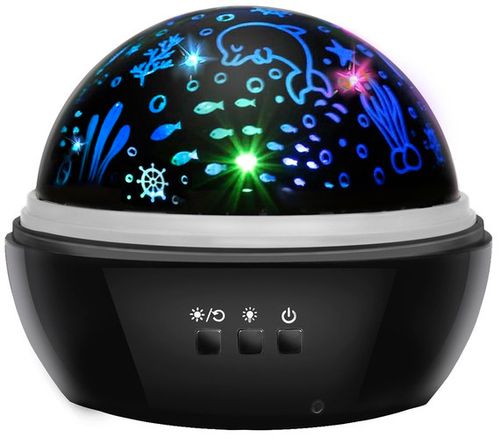 Lampka Nocna Z Projektorem- Czarna Lp16857 na Arena.pl