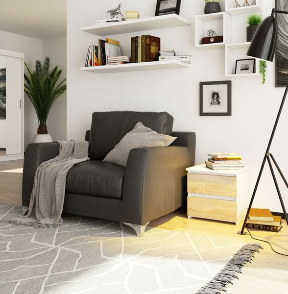 SZAFKA NOCNA CL2 40 cm BIAŁA / SONOMA zdjęcie 5