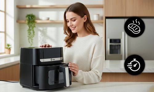 FRYTKOWNICA BEZTŁUSZCZOWA ISAJ AR2 AIRFRYER 8L XL 1800W na Arena.pl