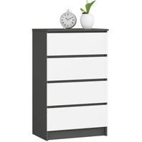 Komoda do sypialni, 4 szuflady, STILO, 60x40x99 cm, grafit  | TYLETEGOTU