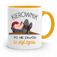 Kubek Żółty Dla Kierownika Kierownik To Styl Życia Z Nadrukiem Ze Zdjęciem