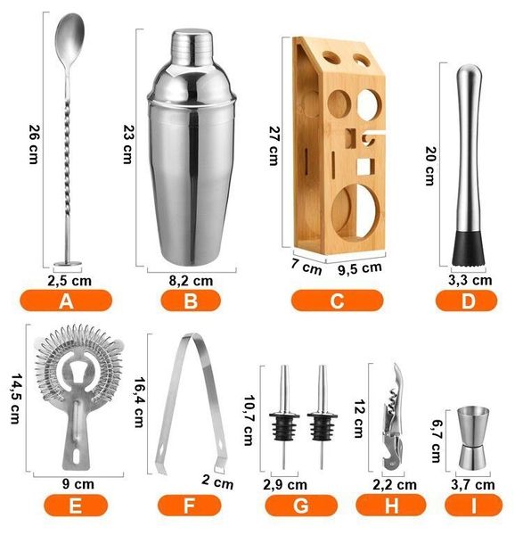 Zestaw barmański BRADFORD 10 elementów zdjęcie 13