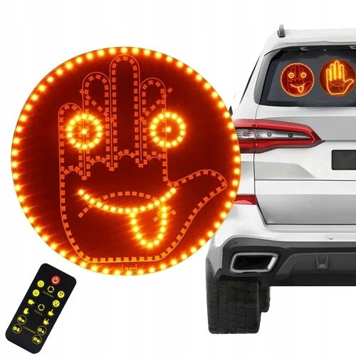 SYGNALIZATOR GESTÓW LED DO SAMOCHODU 8 GESTÓW ŚRODKOWY PALEC ! EMOTKI PILOT na Arena.pl