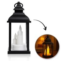 lampion dekoracyjny led z imitacją świec 10 x 22 cm - lamp52cz