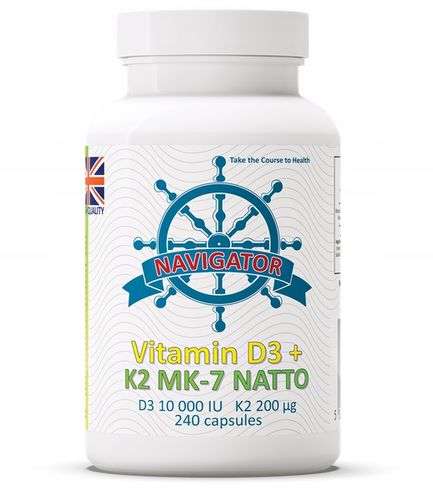 NAVIGATOR Witamina D3 10 000 IU +Witamina K2 MK-7 200micg 240kaps na Arena.pl