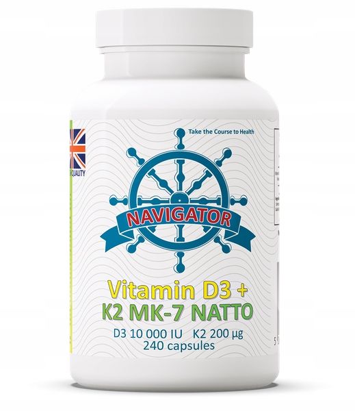 NAVIGATOR Witamina D3 10 000 IU +Witamina K2 MK-7 200micg 240kaps zdjęcie 2