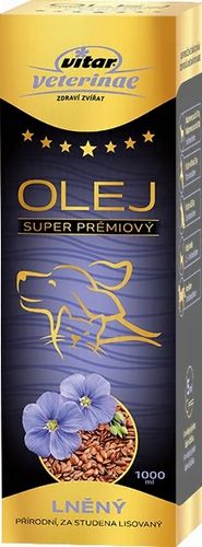 VITAR Veterinae Olej Lniany 1000 ml - lśniąca sierść, doskonałe źródło na Arena.pl