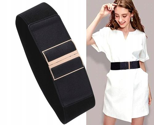 Pas Szeroki Czarny Damski Do Sukienki Elastyczny na Arena.pl