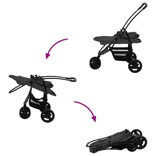 Składany wózek dla zwierząt Z regulacją Czarny 78 x 54 x 101 cm na Arena.pl