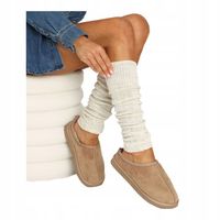 Getry Damskie na Nogi Wełna Ocieplacze na Łydki Ciepłe Cerber PIASKOWE