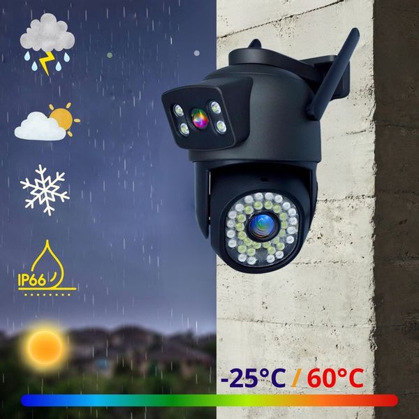 PODWÓJNA KAMERA WIFI IP ZEWNĘTRZNA OBROTOWA ŚLEDZENIE 2X3MPX DOŚWIETLENIE zdjęcie 14