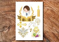 Wydruk cukrowy na tort A4 Komunia Święta napis DIY