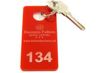 Brelok z plexi kolor czerwony 4x7 cm, grubość 3mm - 50szt.