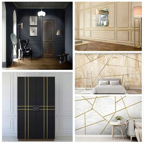 Listwa Dekoracyjna SAMOPRZYLEPNA Złota POŁYSK Taśma Ozdobna 2cm x 2,44m na Arena.pl