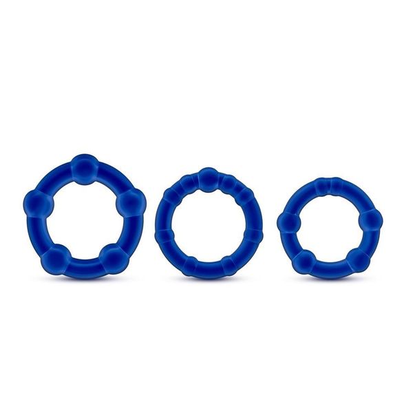 Stay Hard Beaded Cockrings Blue zdjęcie 3
