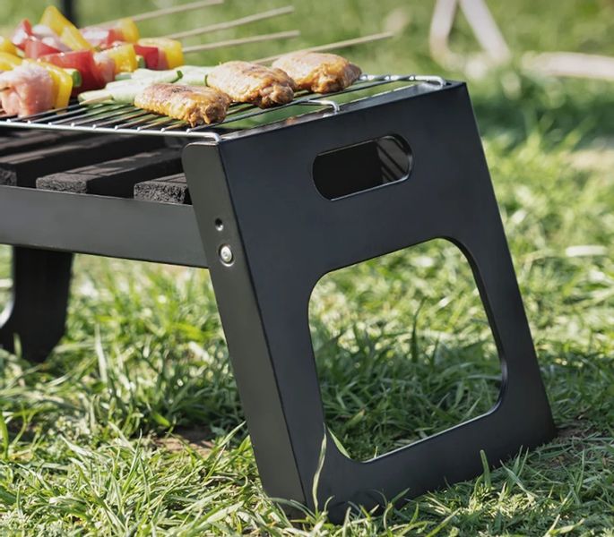 GRILL SKŁADANY TURYSTYCZNY NA KEMPING BBQ PRZENOŚNY WĘGLOWY DO OGRODU zdjęcie 15
