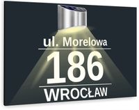 antracyt TABLICZKA podświetlana ADRESOWA numer domu nierdzewna 30x20 cm