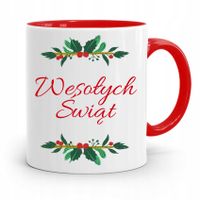 Kubek Czerwony Świąteczny Pod Choinkę Na Mikołaja Z Nadrukiem Ze Zdjęciem