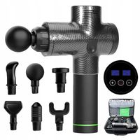 PISTOLET DO MASAŻU PLECÓW CIAŁA STÓP MASAŻER WIBRACYJNY ZESTAW 6 KOŃCÓWEK