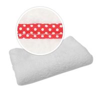 Kocyk z czerwoną lamówką w białe kropki Sublimacja